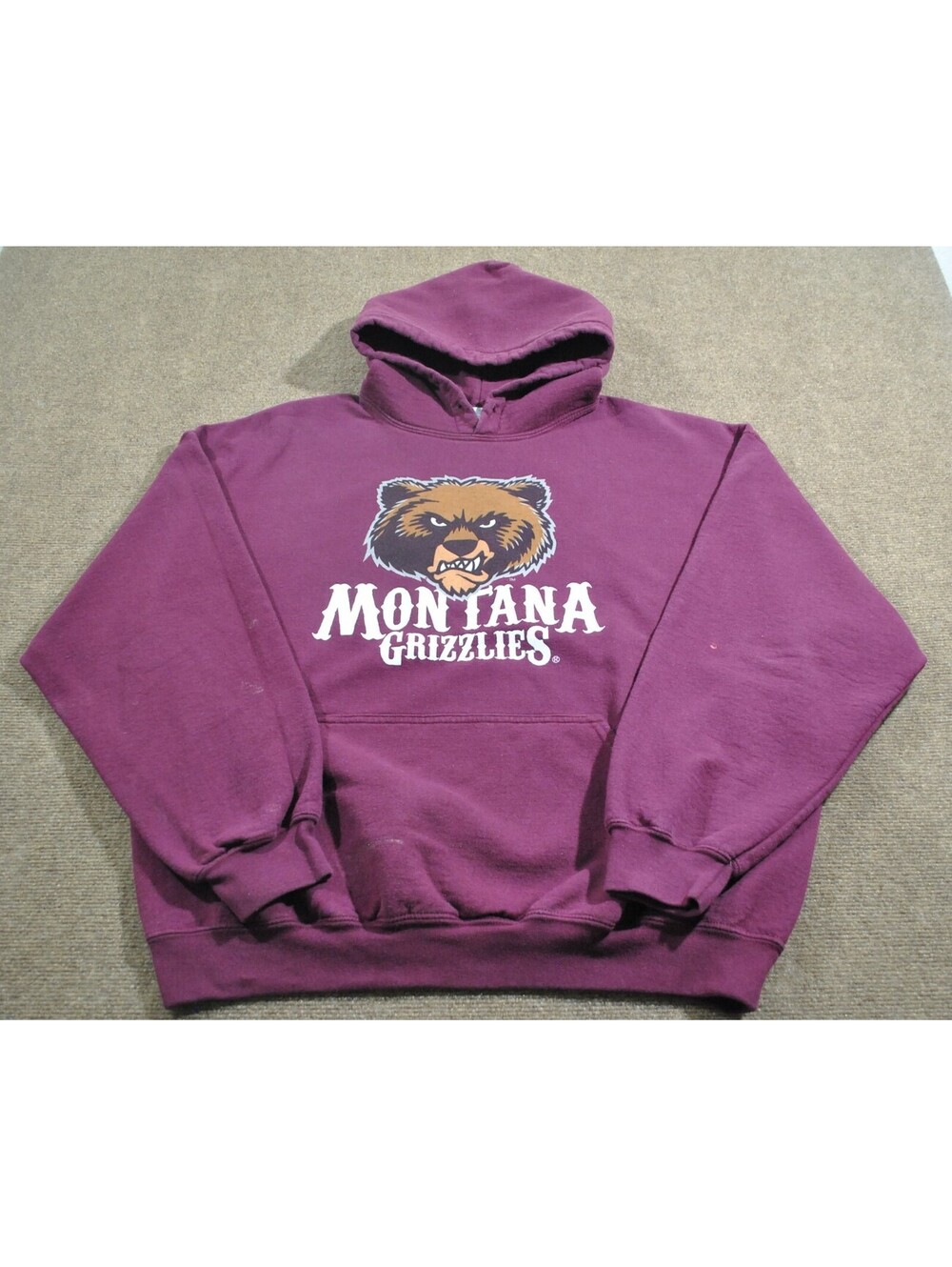 Montana Grizzlies NCAA Football Pull Over Maroon Hoody Sweatshirt Size X-Large